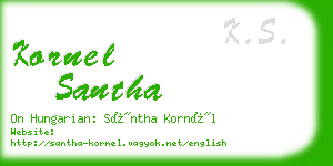 kornel santha business card